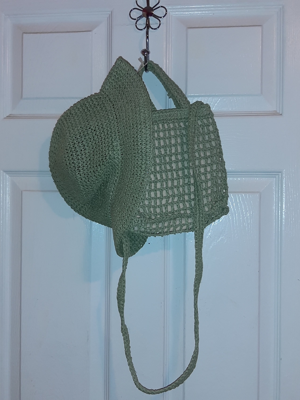 Madewell Straw Crossbody Tote And Matching Hat